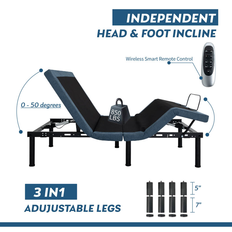 Alwyn Home Millia Adjustable Bed with Wireless Remote & Reviews Wayfair